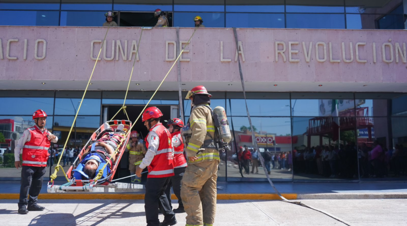 #GP. Con simulacro de incendio en la Presidencia Municipal conmemoran en Gómez Palacio el Día Nacional de Protección Civil