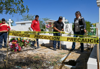 #Lerdo. PROTECCIÓN CIVIL Y BOMBEROS DELIMITAN ÁREAS DE RIESGO EN PANTEÓN MUNICIPAL*