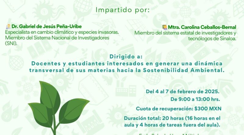 #UAdeC. Invita UAdeC Unidad Laguna a Participar en el Curso-Taller “Filosofía de la Educación Ambiental para la Sostenibilidad: Una Perspectiva desde los Sistemas Complejos”