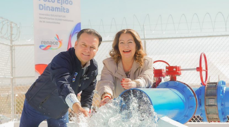 #GP. El Gobernador Esteban Villegas Villarreal y la Alcaldesa Leticia Herrera Ale entregan un nuevo pozo de agua en el ejido Dinamita*