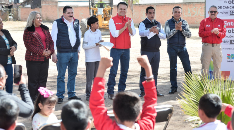 #Durango. Primaria “Unidos Venceremos” tendrá cancha de fútbol 7; Esteban sí escucha a la niñez*