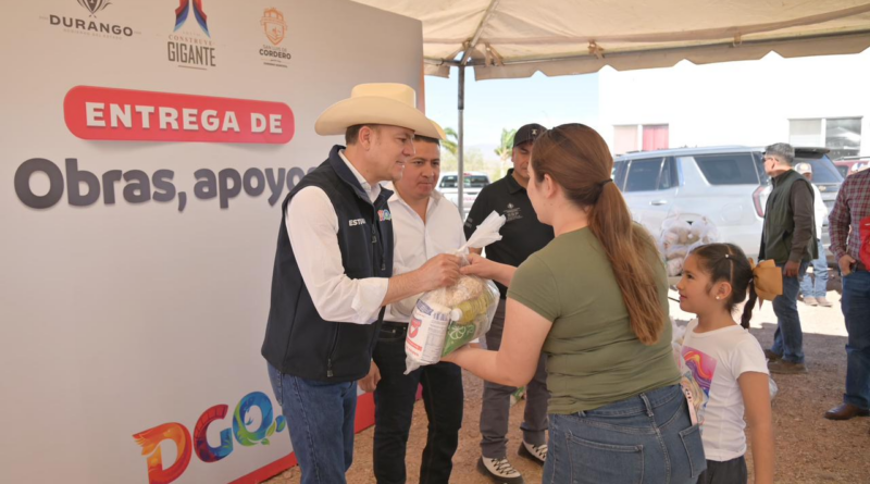 #Durango. Esteban Villegas lleva obras, apoyos y oportunidades de desarrollo a familias de San Luis del Cordero*